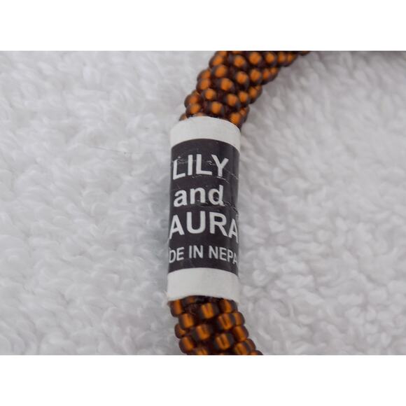 Lily and Laura crocheted and beaded bracelet copper NEW - Picture 2 of 3